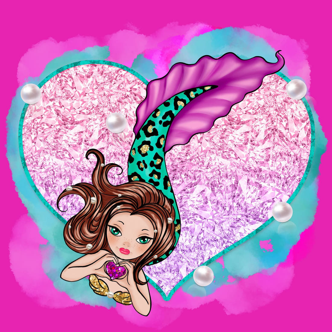 Design 931 Mermaid Panel – full artwork close-up of the printed picture | Fabric by Missy Rose