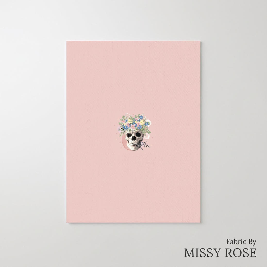 Design 932 Pink Skulls Panel – printed fabric panel with centred picture, custom printed to order | Fabric by Missy Rose