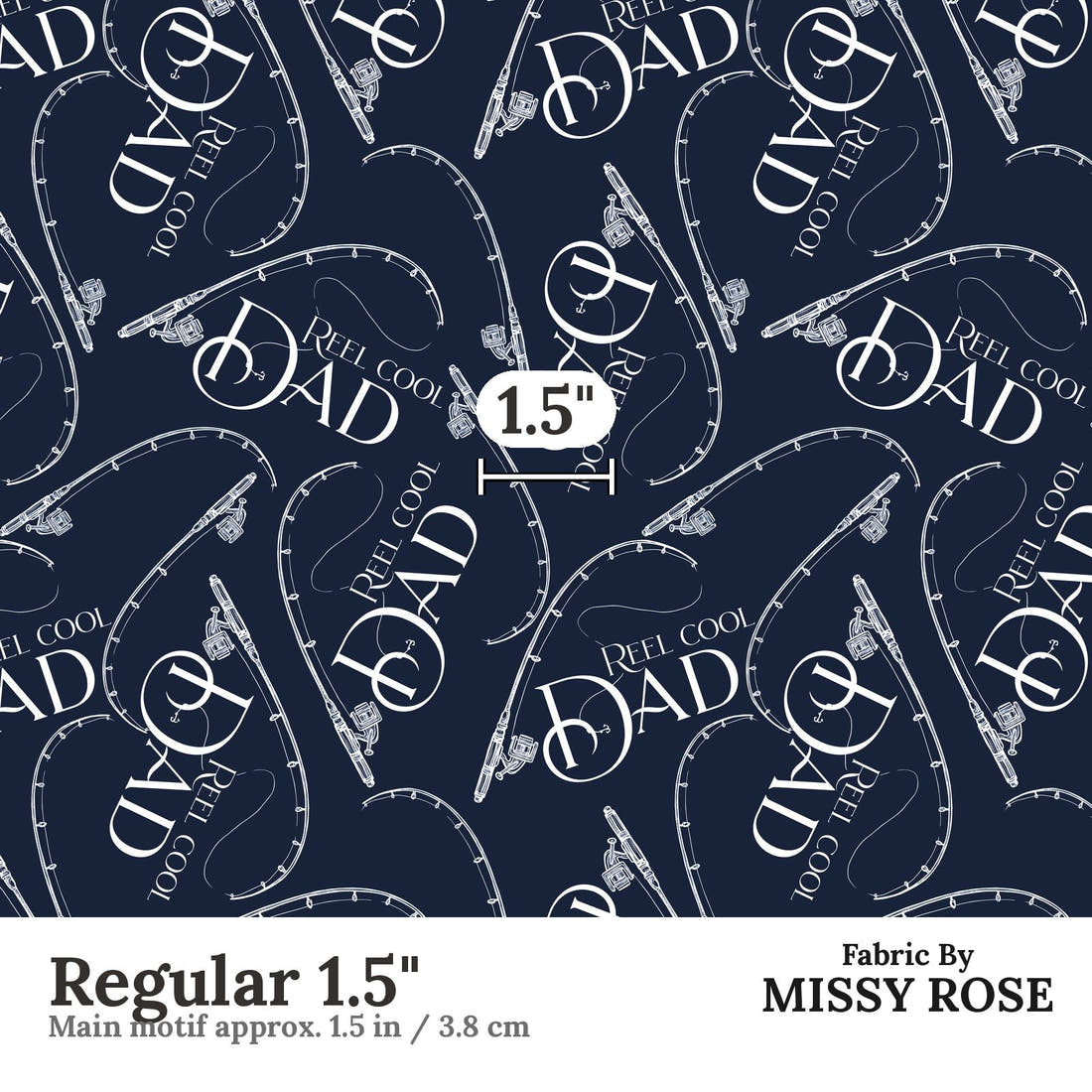 Design 933 Cool Dad Fabric Regular 1.5 inch print scale guide | Fabric by Missy Rose