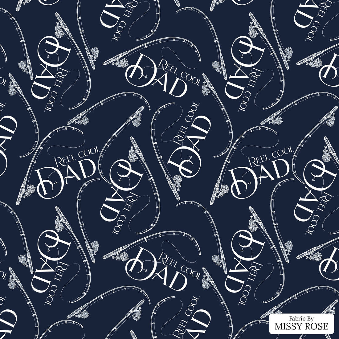 Design 933 Cool Dad Fabric – flat view of the print, zoom in for detail | Fabric by Missy Rose