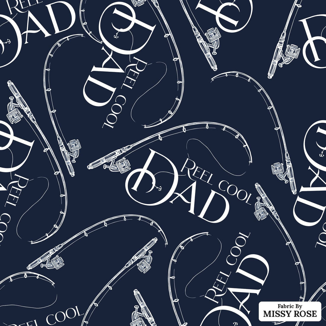 Design 933 Cool Dad Fabric – flat view of the print, zoom in for detail | Fabric by Missy Rose