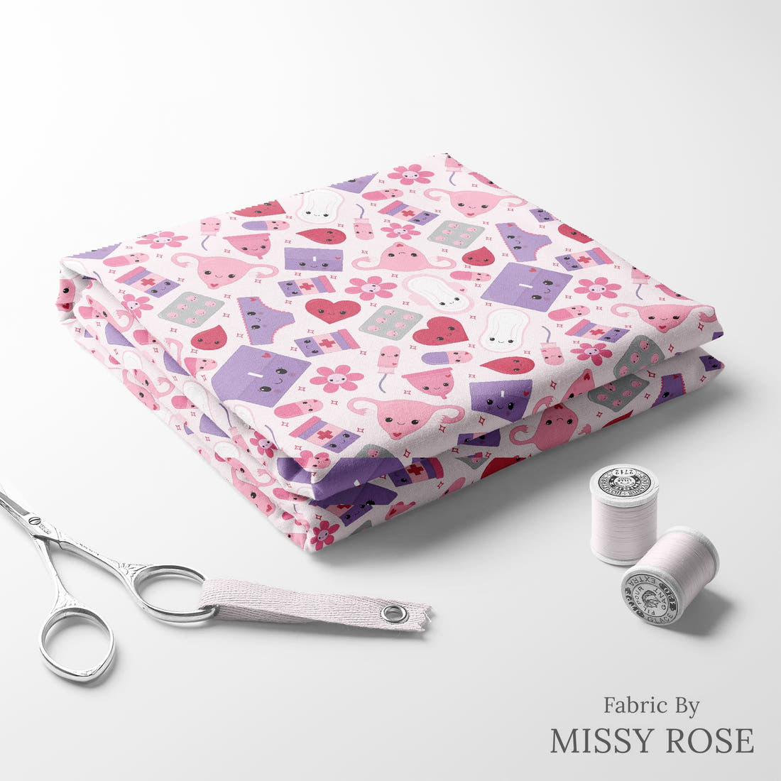Design 936 Period Fabric folded fabric stack with matching thread – pre-order fabric Australia | Fabric by Missy Rose