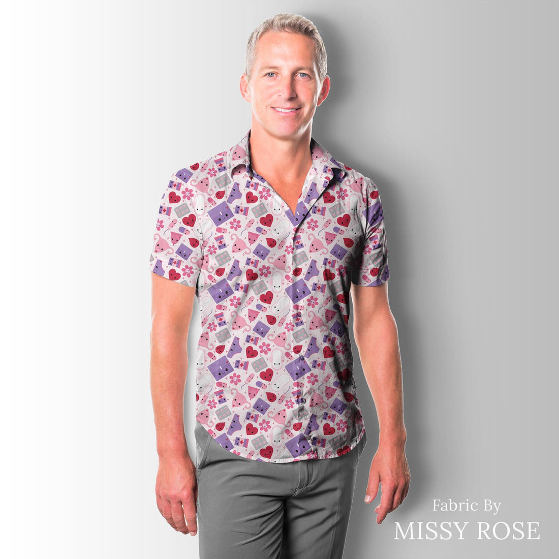 Design 936 Period Fabric sewn into a men's shirt – see how the print looks made up | Fabric by Missy Rose