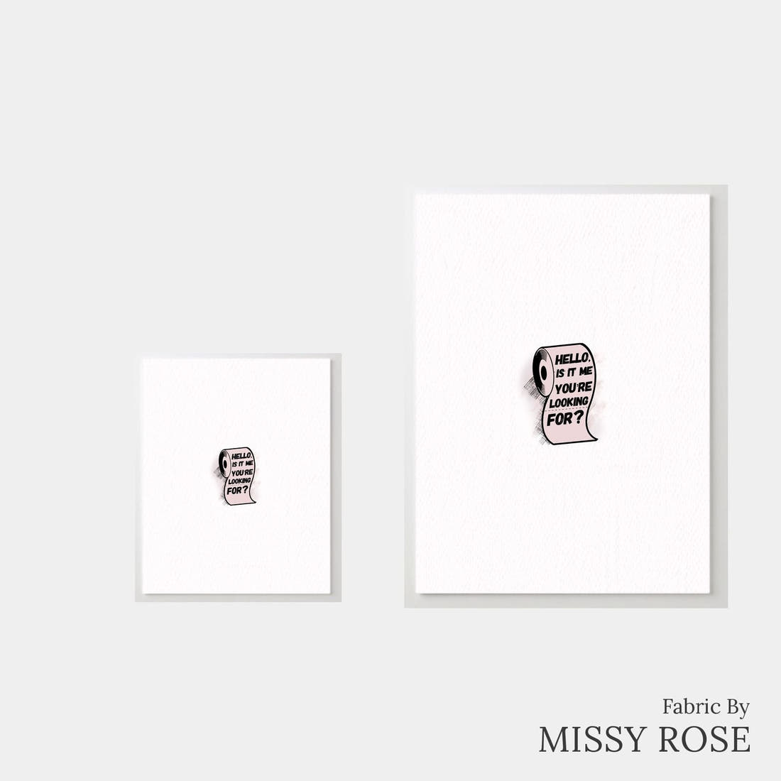 Design 939 Toilet Paper Panel – universal and adult panel sizes side by side | Fabric by Missy Rose