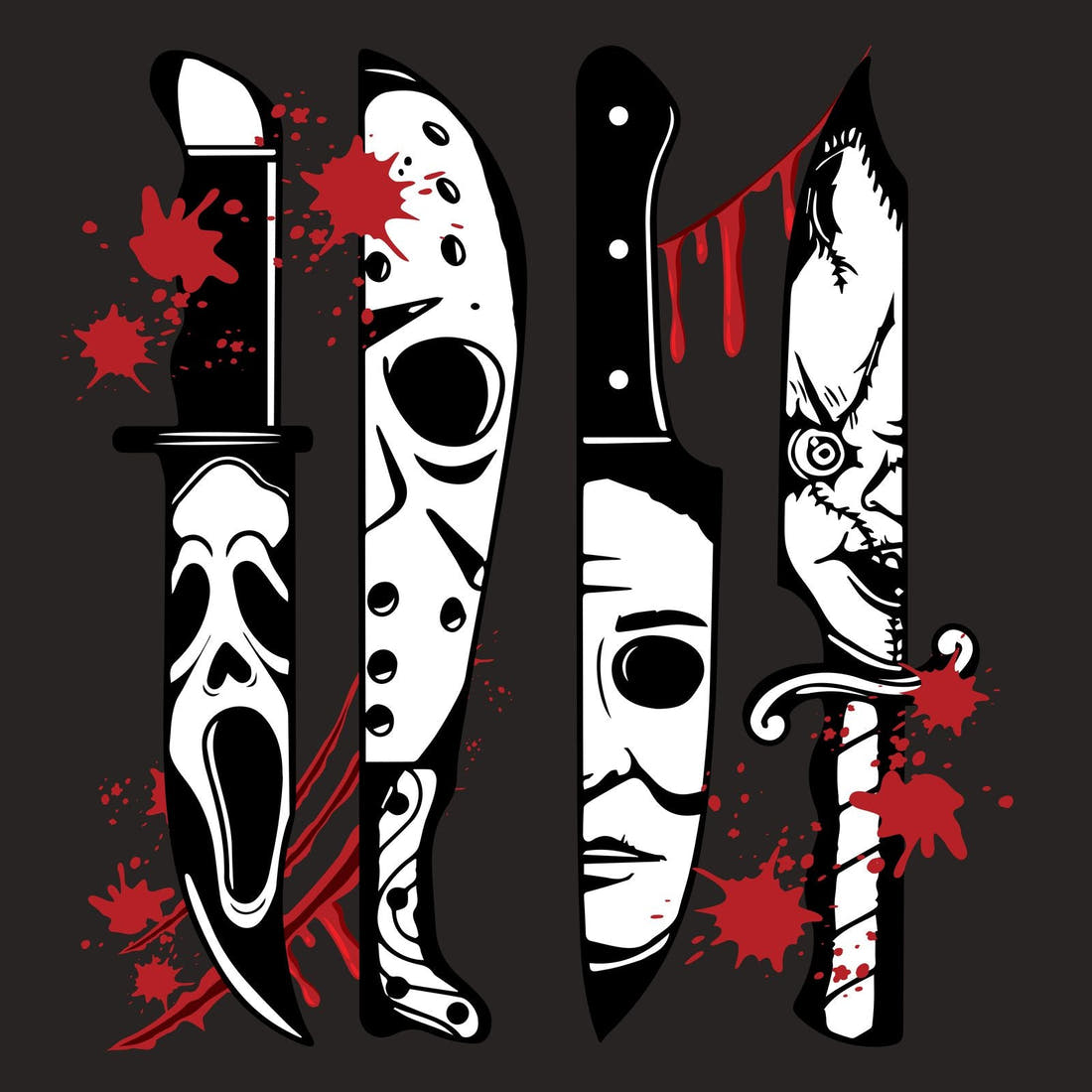 Design 94 Horror Panel – full artwork close-up of the printed picture | Fabric by Missy Rose