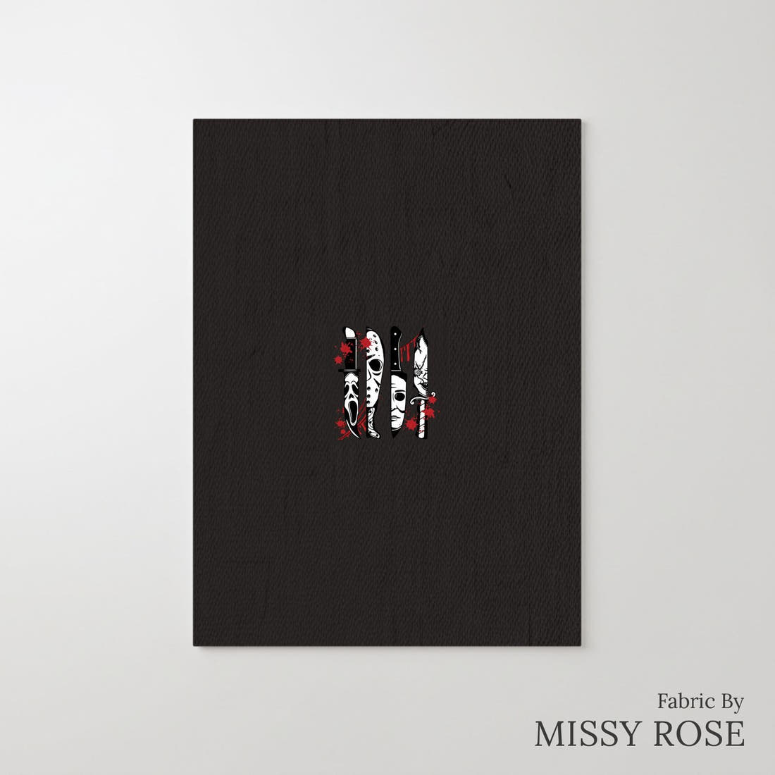 Design 94 Horror Panel – printed fabric panel with centred picture, custom printed to order | Fabric by Missy Rose