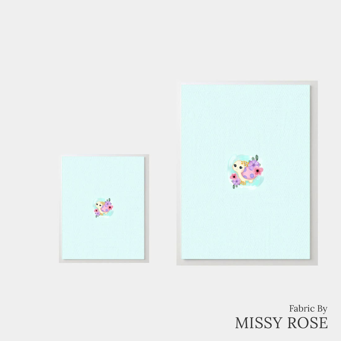 Design 940 Turtle Panel – universal and adult panel sizes side by side | Fabric by Missy Rose
