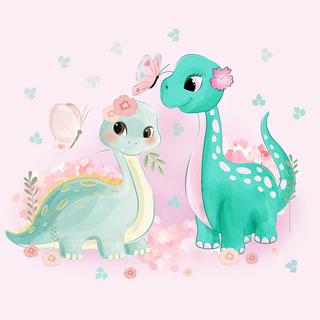 Design 943 Pink Dinosaur Panel – full artwork close-up of the printed picture | Fabric by Missy Rose