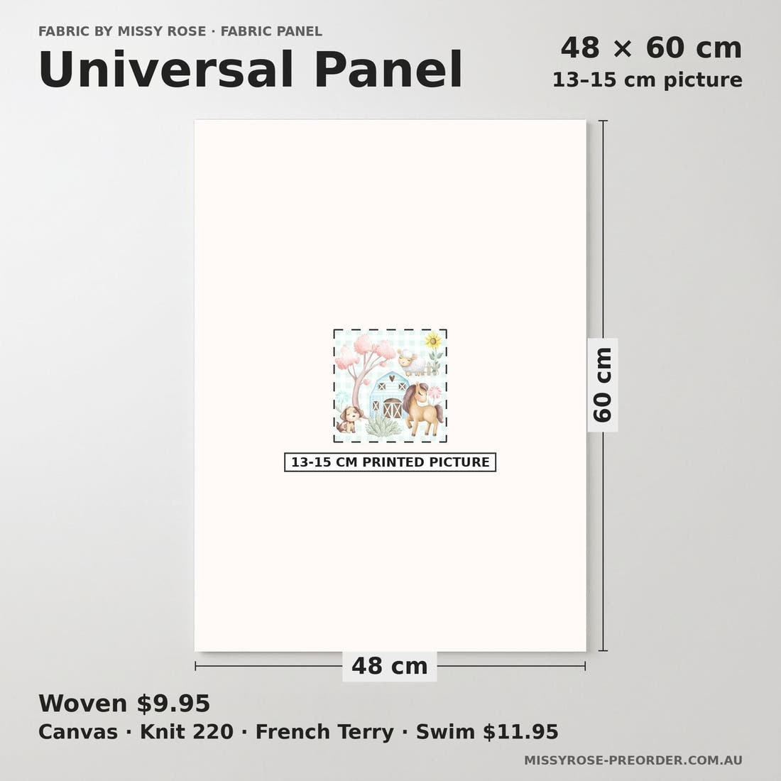 Design 944 Plaid Farm Panel universal panel sizing – 13–15 cm printed picture on 48 × 60 cm fabric | Fabric by Missy Rose