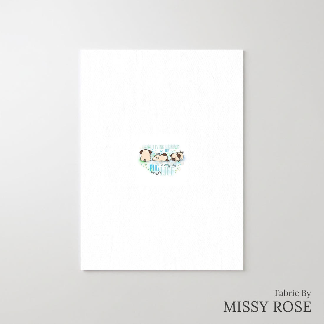 Design 946 Pug Panel – printed fabric panel with centred picture, custom printed to order | Fabric by Missy Rose