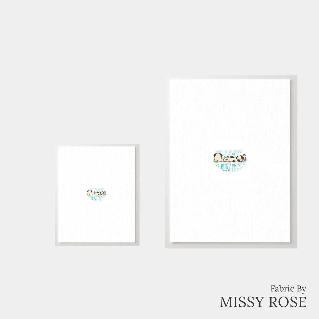 Design 946 Pug Panel – universal and adult panel sizes side by side | Fabric by Missy Rose