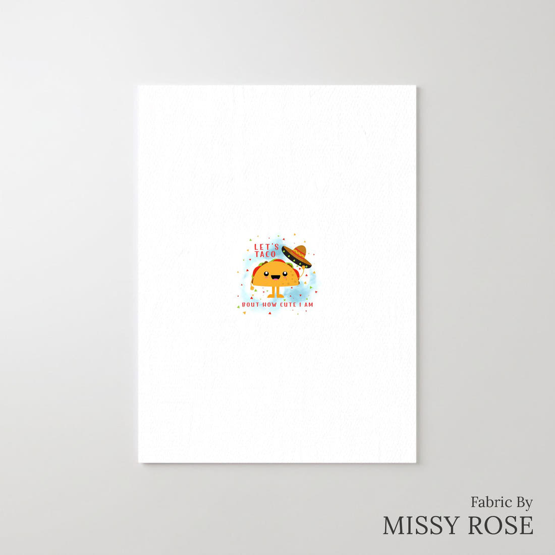 Design 949 Taco Panel – printed fabric panel with centred picture, custom printed to order | Fabric by Missy Rose