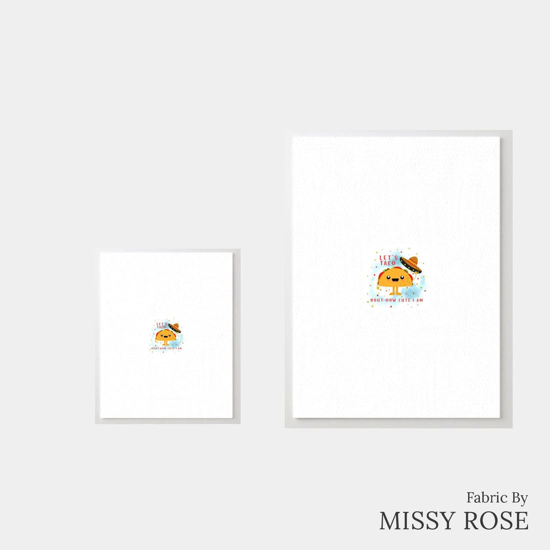 Design 949 Taco Panel – universal and adult panel sizes side by side | Fabric by Missy Rose