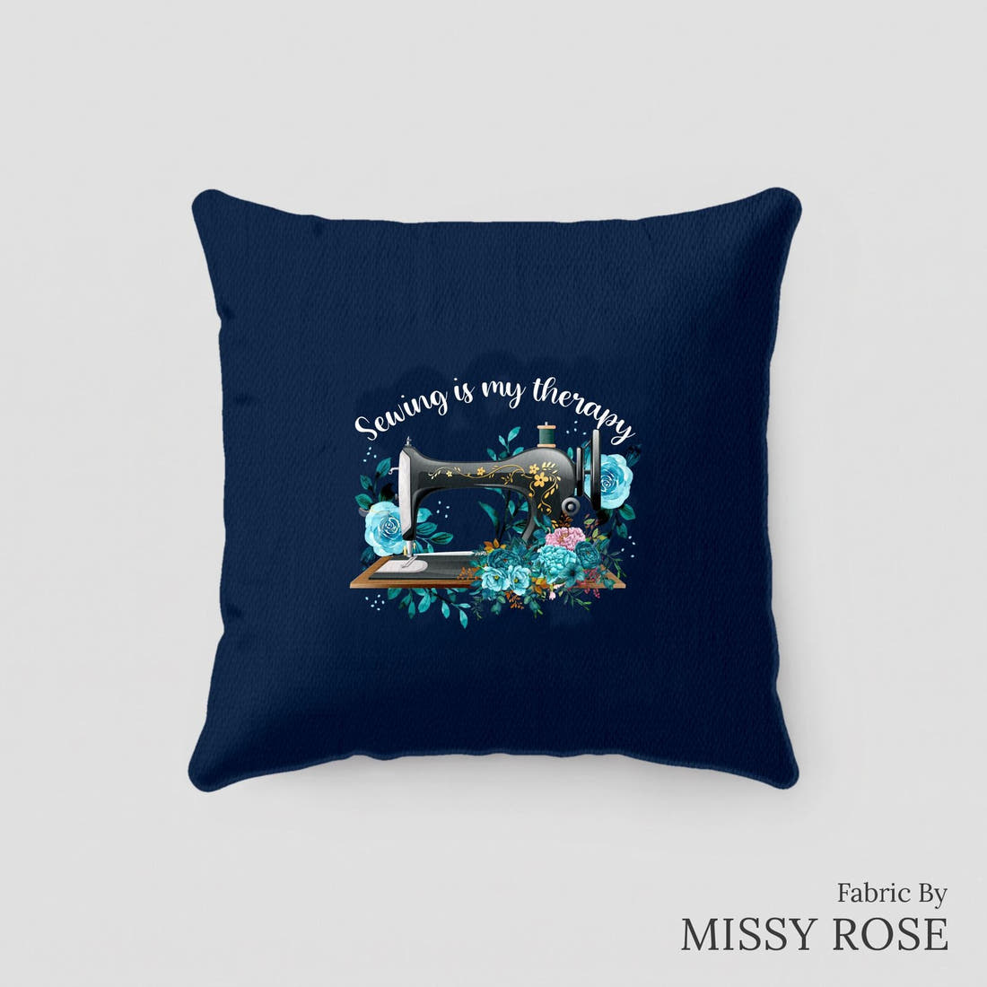 Design 95 Sewing Panel sewn into a cushion – see how the panel looks made up | Fabric by Missy Rose
