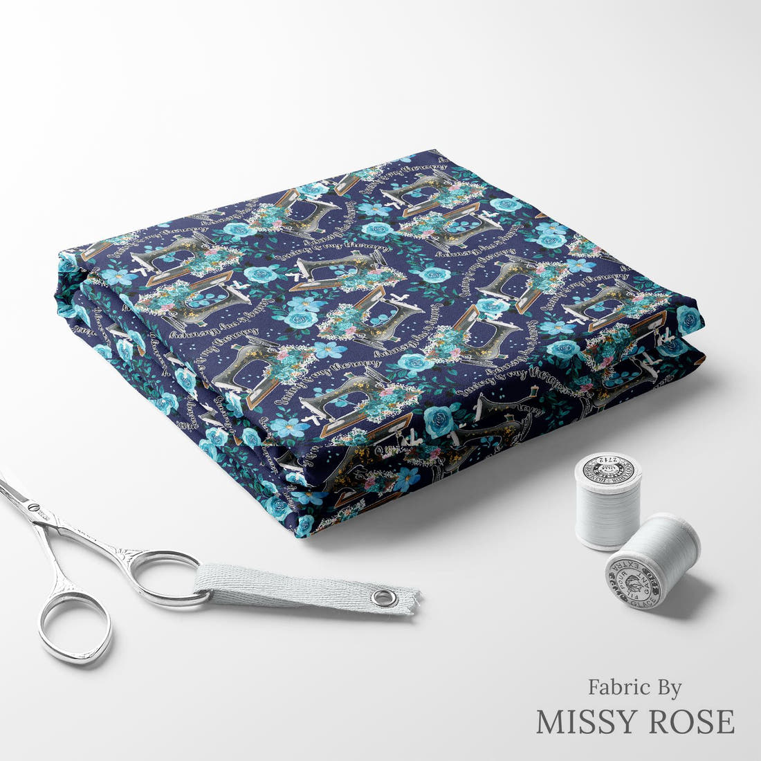 Design 95 Sewing Fabric folded fabric stack with matching thread – pre-order fabric Australia | Fabric by Missy Rose