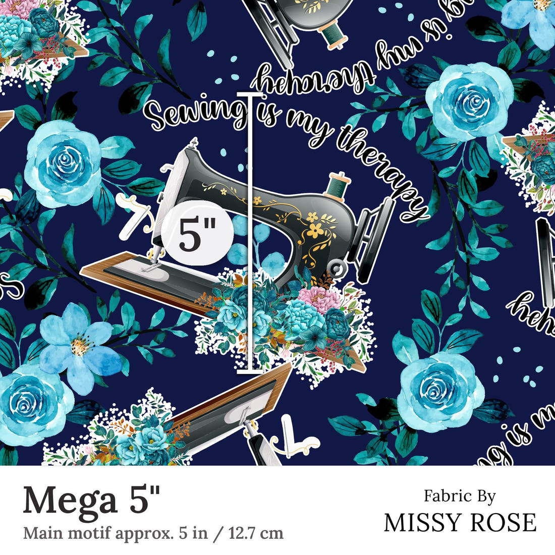 Design 95 Sewing Fabric Mega 5 inch print scale guide | Fabric by Missy Rose