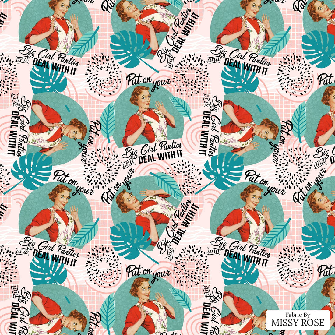 Design 954 Panties Fabric – flat view of the print, zoom in for detail | Fabric by Missy Rose