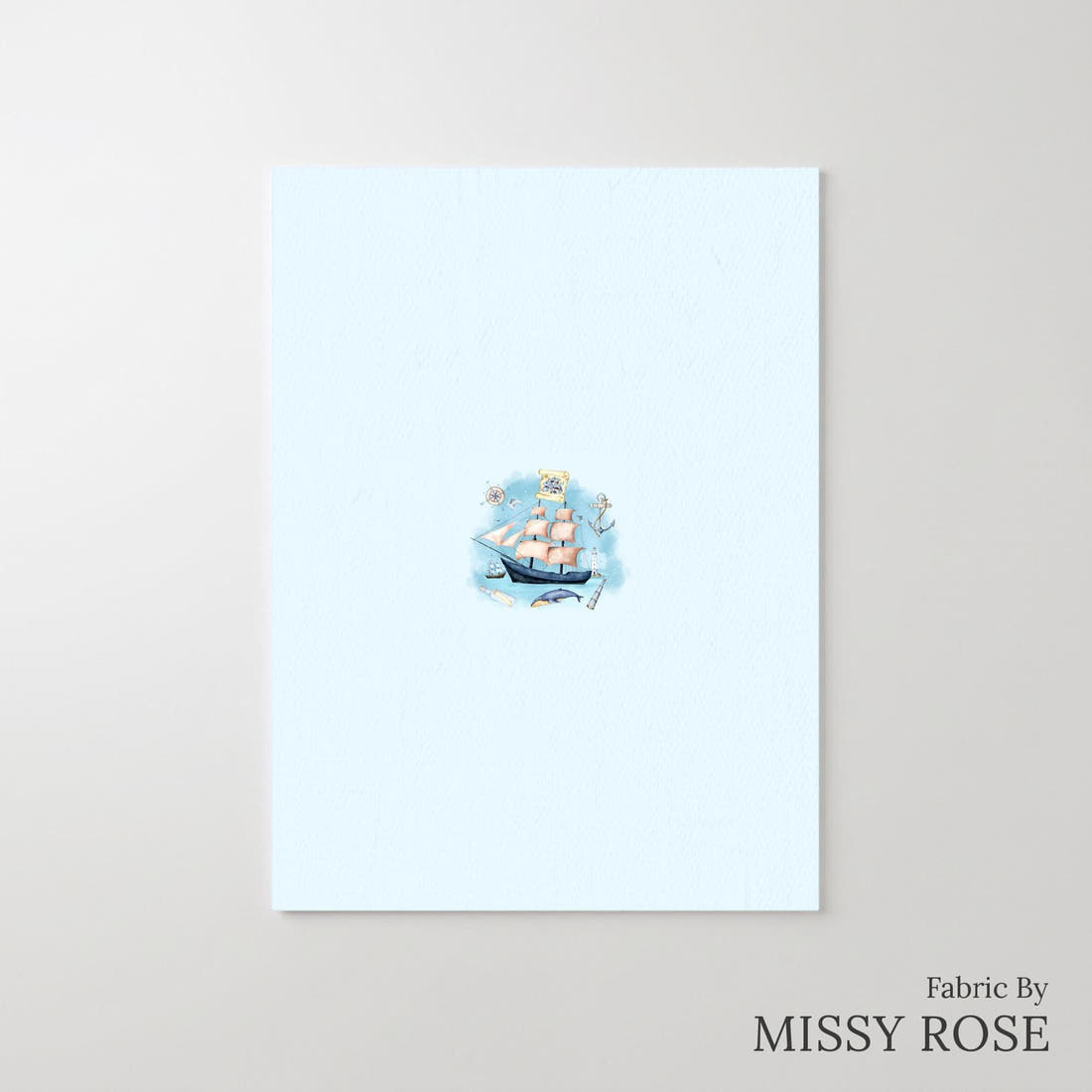 Design 960 Nautical Panel – printed fabric panel with centred picture, custom printed to order | Fabric by Missy Rose