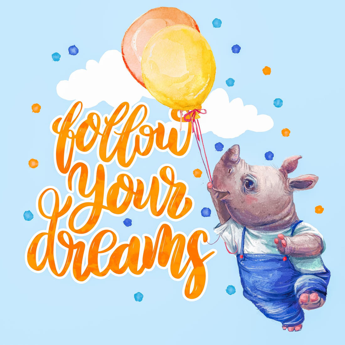 Design 962 Blue Rhino Panel – full artwork close-up of the printed picture | Fabric by Missy Rose