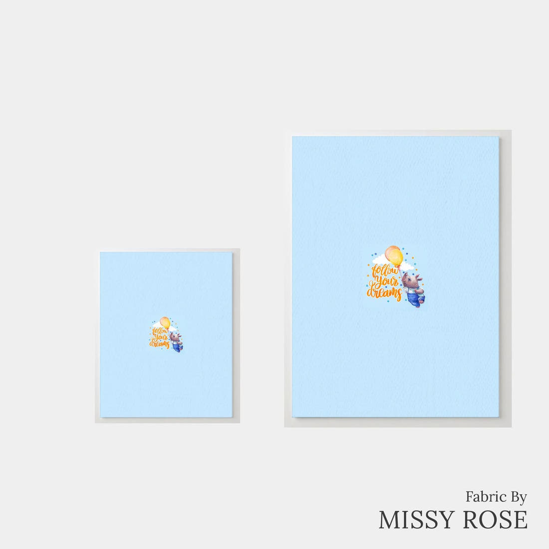 Design 962 Blue Rhino Panel – universal and adult panel sizes side by side | Fabric by Missy Rose