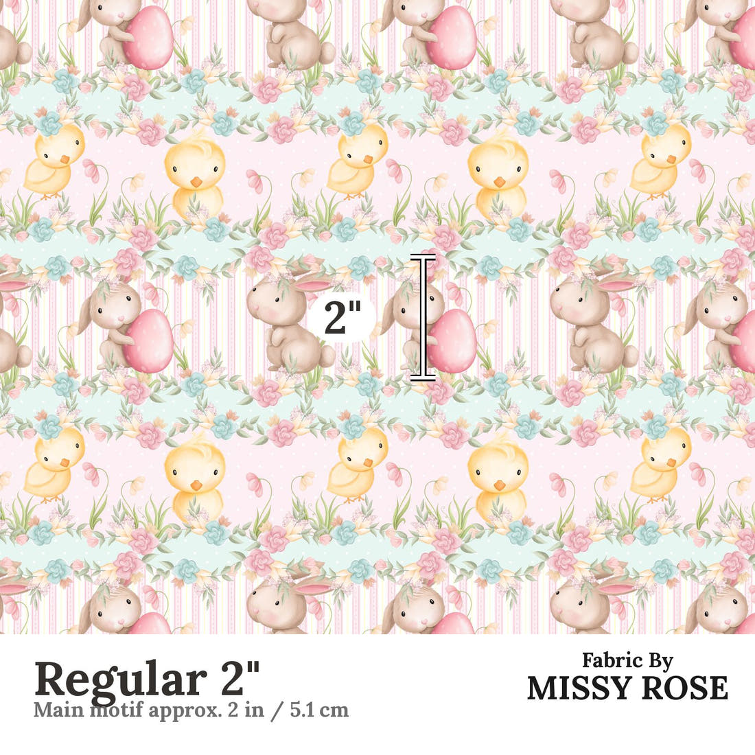 Design 963 Cute Easter Fabric Regular 2 inch print scale guide | Fabric by Missy Rose