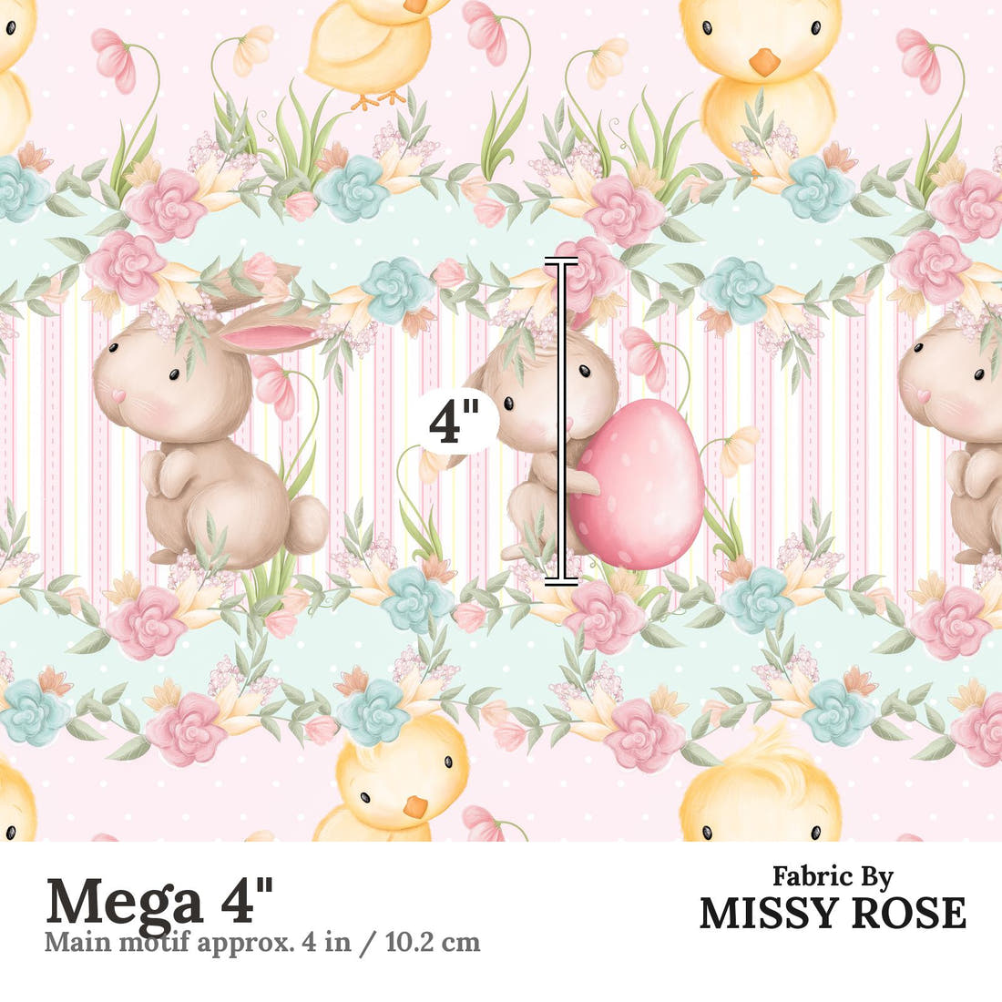 Design 963 Cute Easter Fabric Mega 4 inch print scale guide | Fabric by Missy Rose