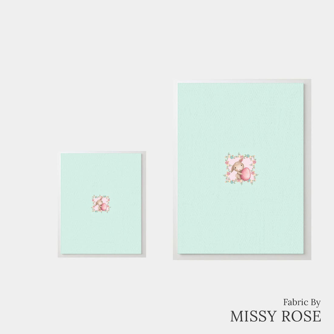 Design 963 Cute Easter Panel – universal and adult panel sizes side by side | Fabric by Missy Rose