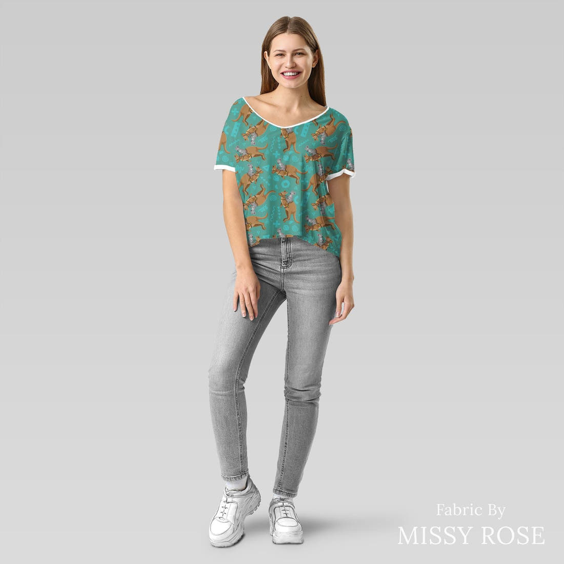 Design 965 Aussie Fabric sewn into an everyday tee – see how the print looks made up | Fabric by Missy Rose