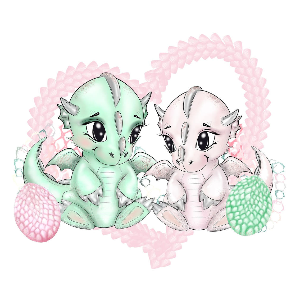 Design 967 Cute Dragon Panel – full artwork close-up of the printed picture | Fabric by Missy Rose