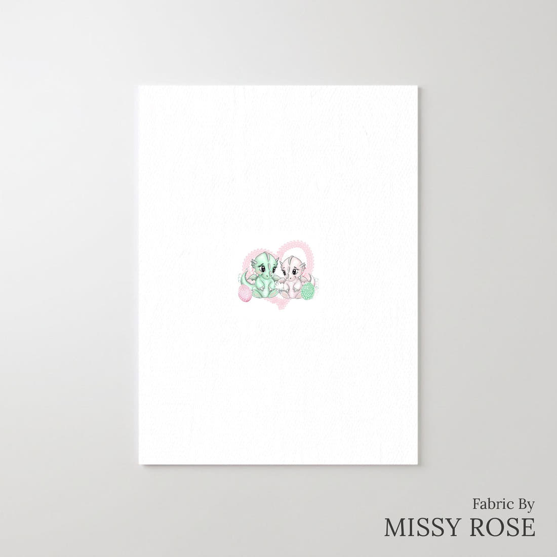 Design 967 Cute Dragon Panel – printed fabric panel with centred picture, custom printed to order | Fabric by Missy Rose