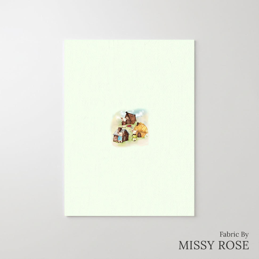 Design 968 Little Pigs Panel – printed fabric panel with centred picture, custom printed to order | Fabric by Missy Rose