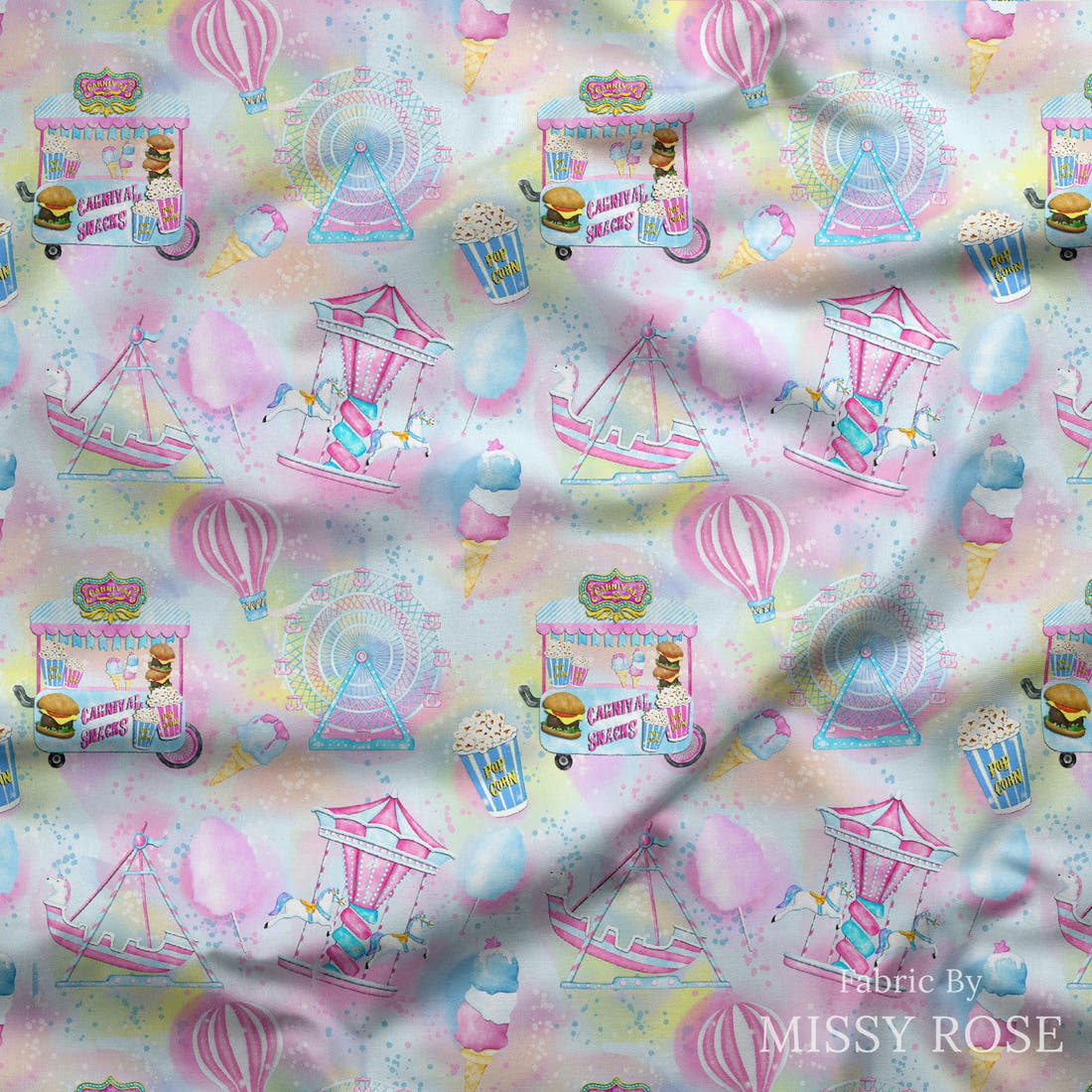Design 969 Fair Fabric draped fabric mockup – custom printed fabric by the metre | Fabric by Missy Rose