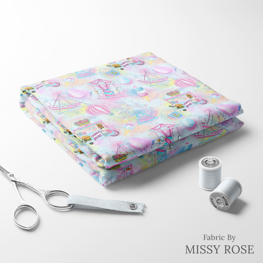 Design 969 Fair Fabric folded fabric stack with matching thread – pre-order fabric Australia | Fabric by Missy Rose