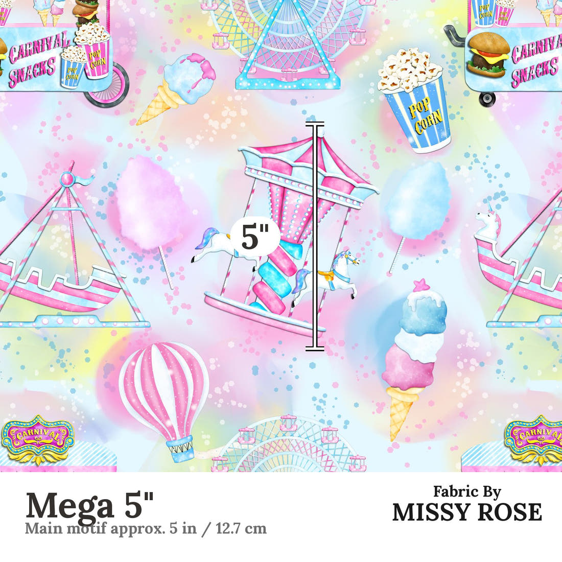 Design 969 Fair Fabric Mega 5 inch print scale guide | Fabric by Missy Rose