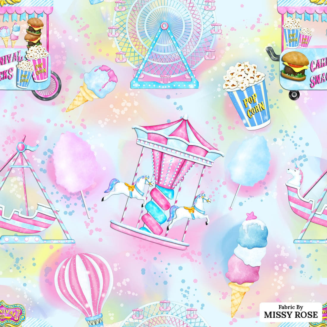 Design 969 Fair Fabric – flat view of the print, zoom in for detail | Fabric by Missy Rose