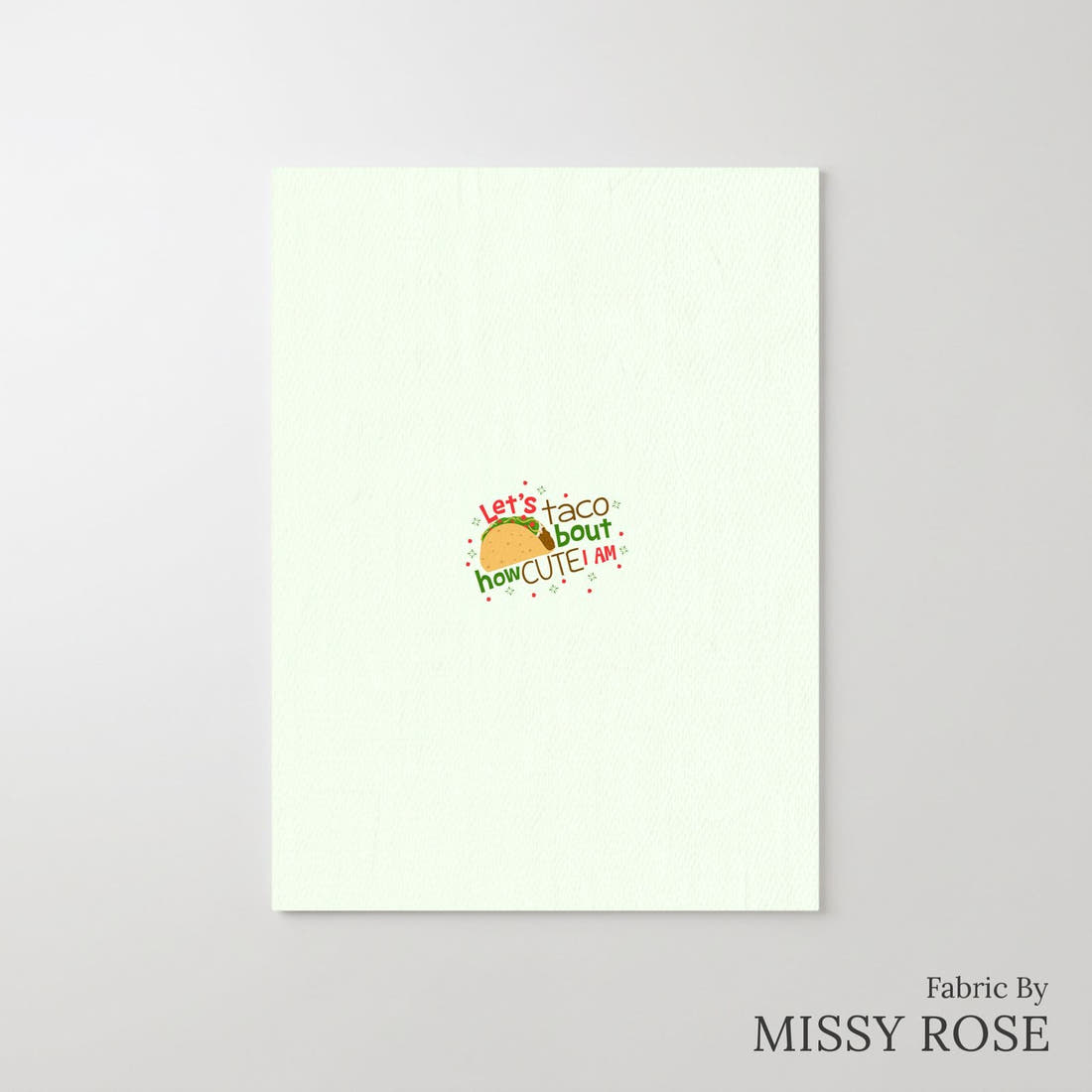 Design 97 Taco Panel – printed fabric panel with centred picture, custom printed to order | Fabric by Missy Rose