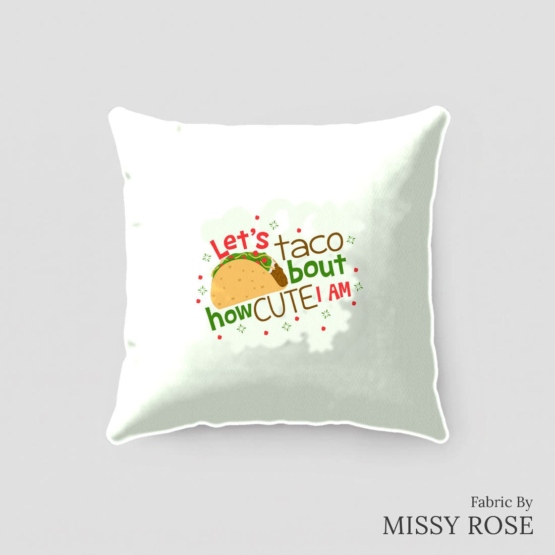 Design 97 Taco Panel sewn into a cushion – see how the panel looks made up | Fabric by Missy Rose