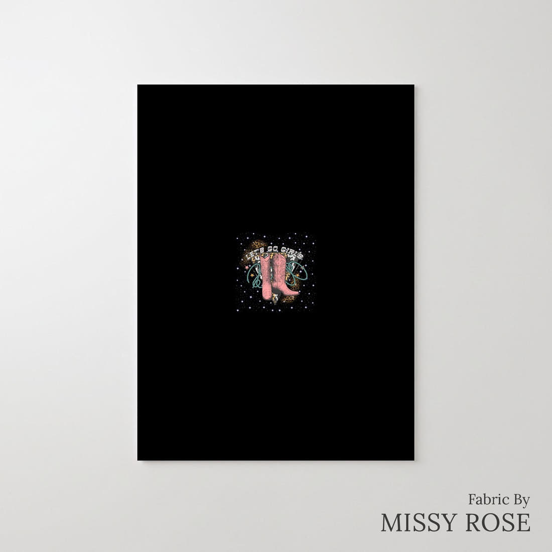 Design 972 Cowgirl Boots Panel – printed fabric panel with centred picture, custom printed to order | Fabric by Missy Rose