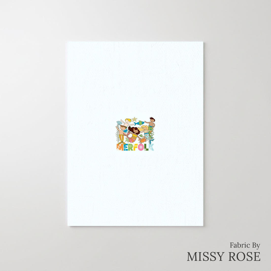 Design 973 Merfolk Panel – printed fabric panel with centred picture, custom printed to order | Fabric by Missy Rose
