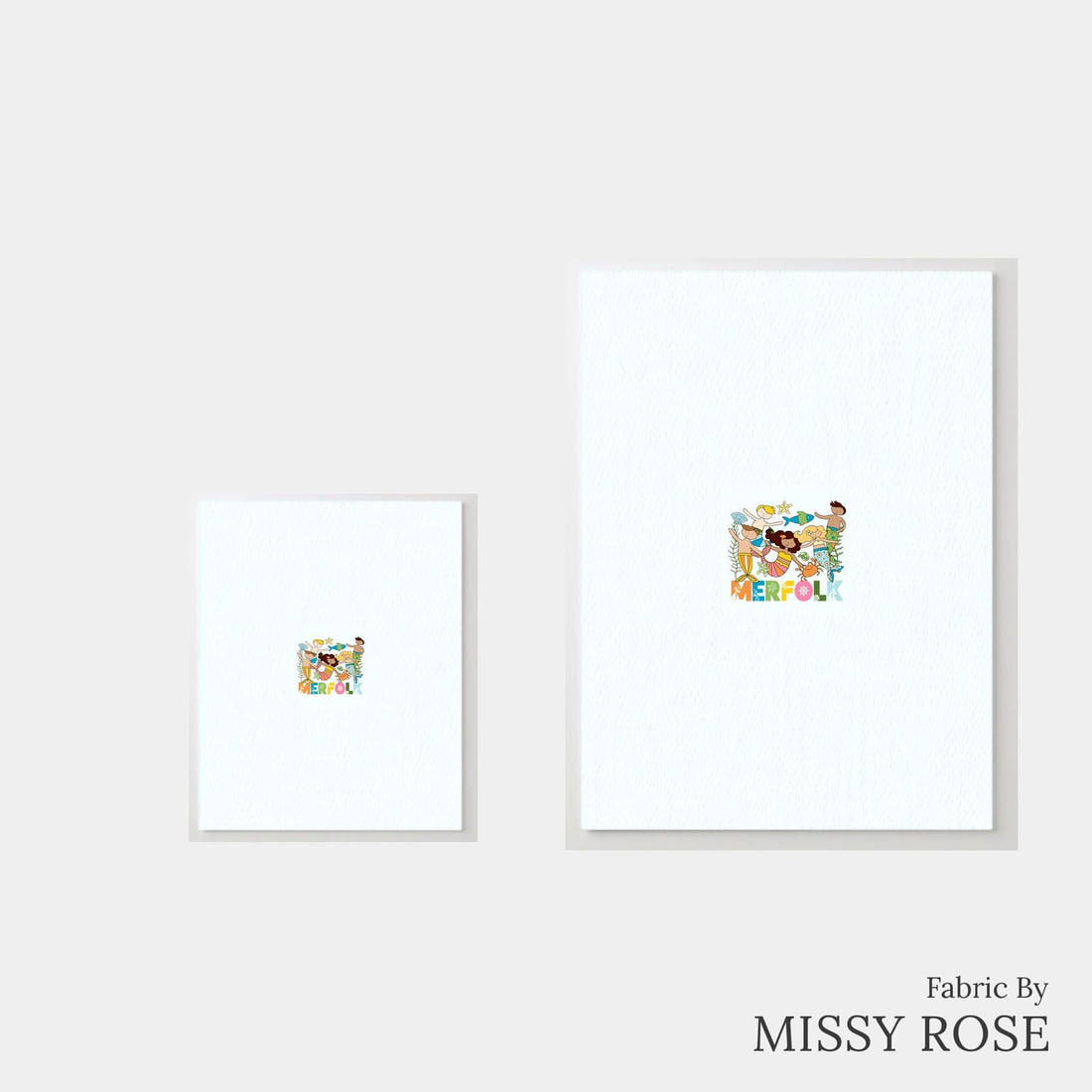 Design 973 Merfolk Panel – universal and adult panel sizes side by side | Fabric by Missy Rose