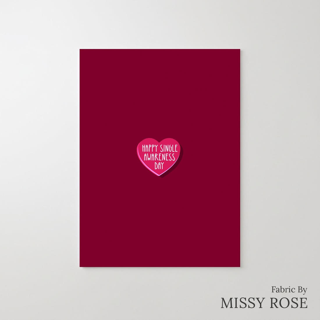 Design 974 Valentines Panel – printed fabric panel with centred picture, custom printed to order | Fabric by Missy Rose