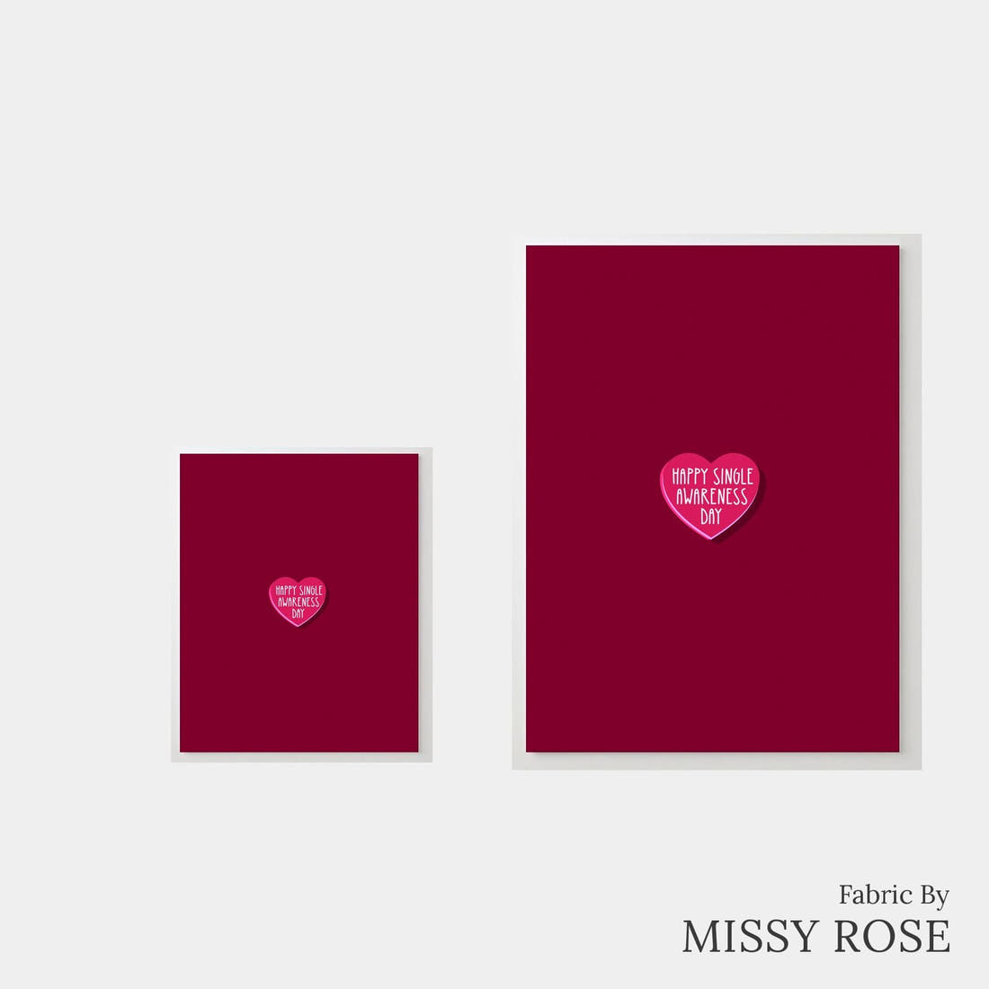 Design 974 Valentines Panel – universal and adult panel sizes side by side | Fabric by Missy Rose