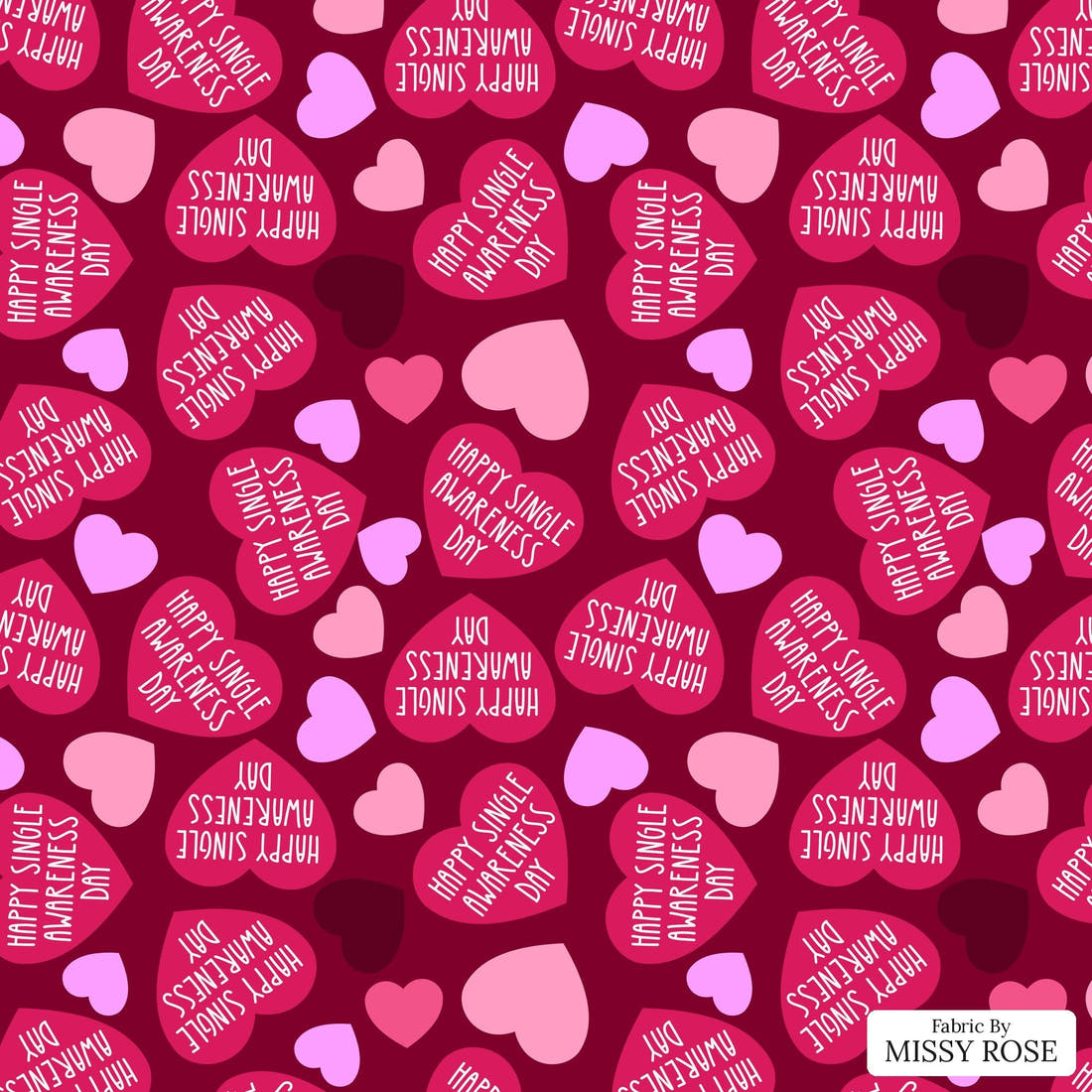 Design 974 Valentines Fabric – flat view of the print, zoom in for detail | Fabric by Missy Rose