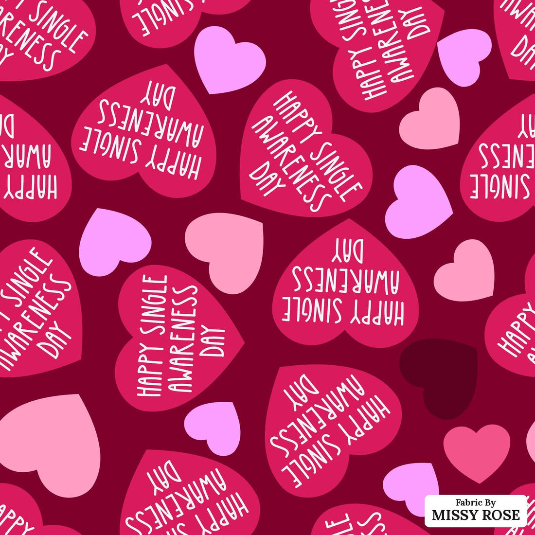 Design 974 Valentines Fabric – flat view of the print, zoom in for detail | Fabric by Missy Rose