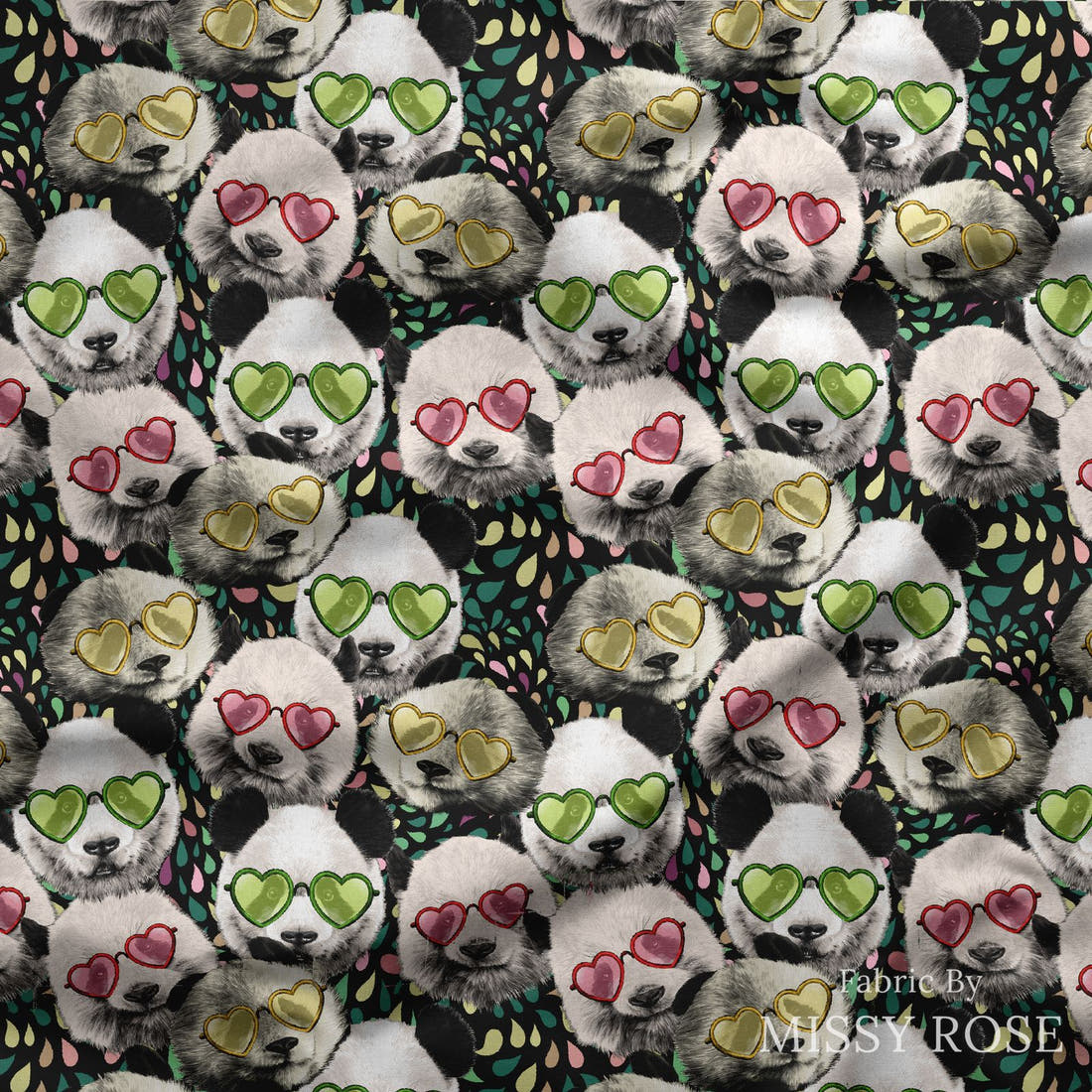 Design 977 Panda Fabric draped fabric mockup – custom printed fabric by the metre | Fabric by Missy Rose