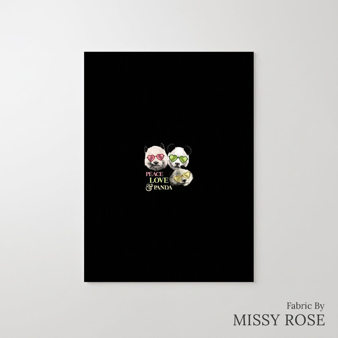 Design 977 Panda Panel – printed fabric panel with centred picture, custom printed to order | Fabric by Missy Rose