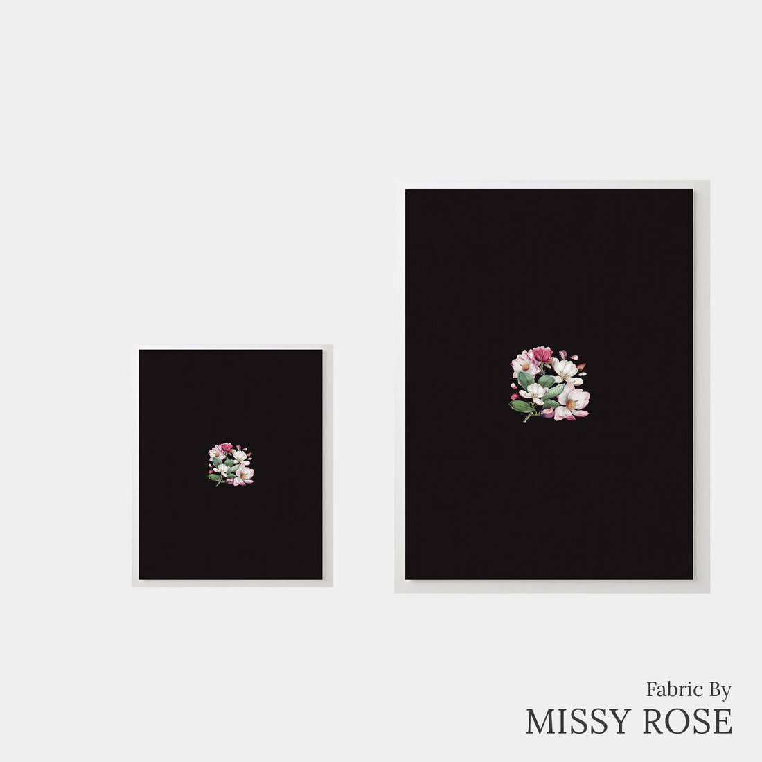 Design 978 Magnolia Floral Panel – universal and adult panel sizes side by side | Fabric by Missy Rose