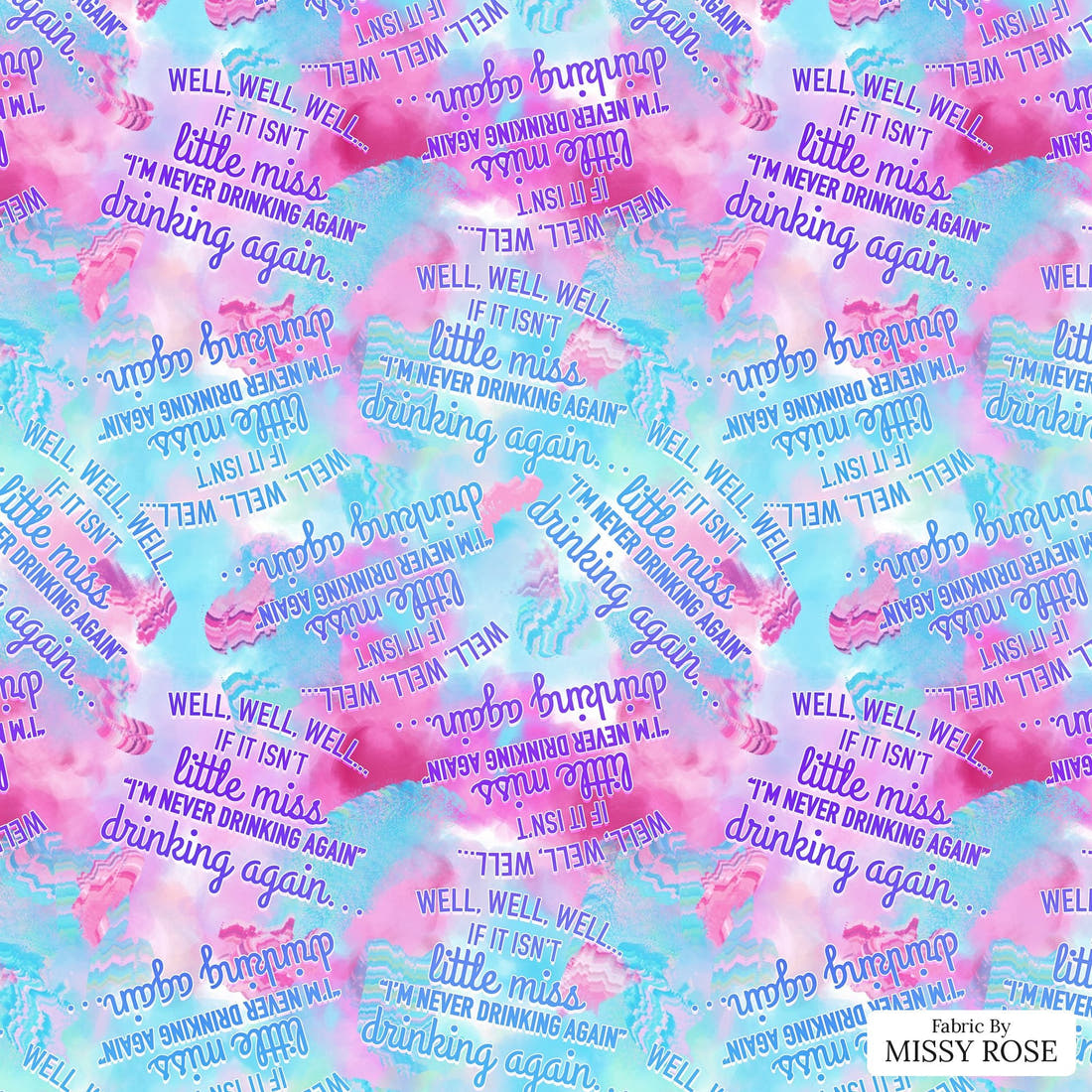 Design 979 Drinking Fabric – flat view of the print, zoom in for detail | Fabric by Missy Rose