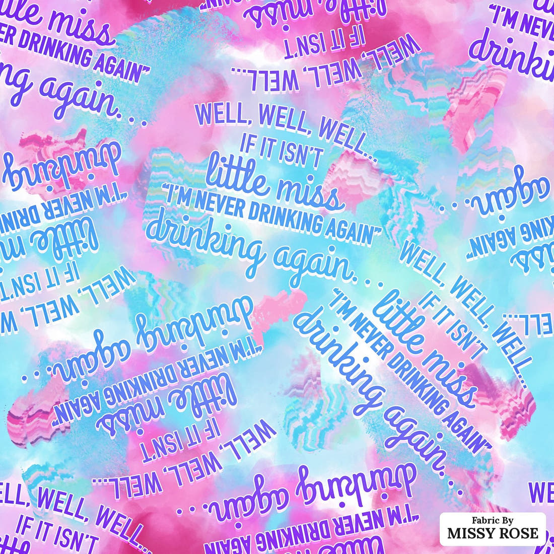 Design 979 Drinking Fabric – flat view of the print, zoom in for detail | Fabric by Missy Rose