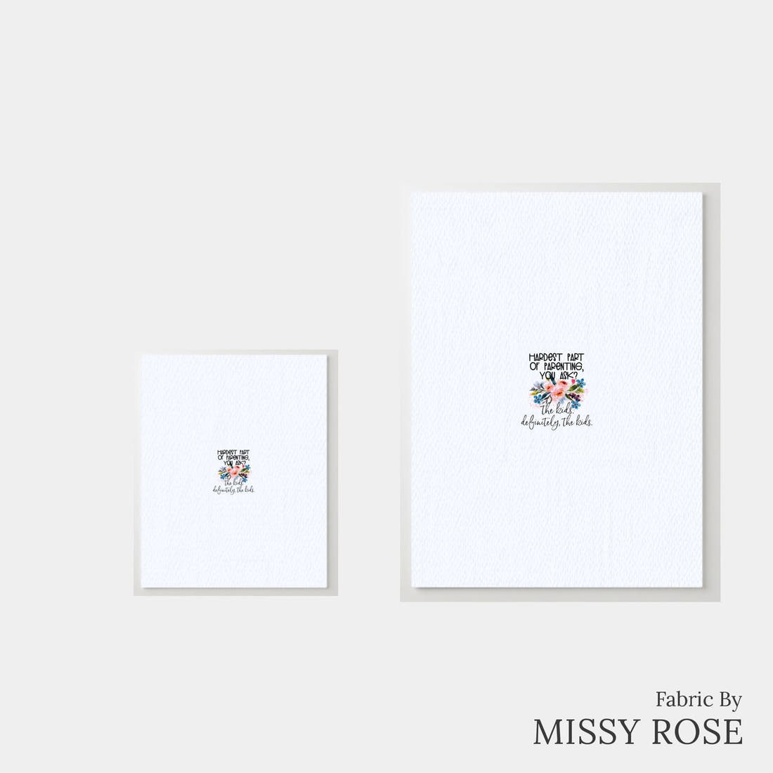 Design 98 Parenting Panel – universal and adult panel sizes side by side | Fabric by Missy Rose